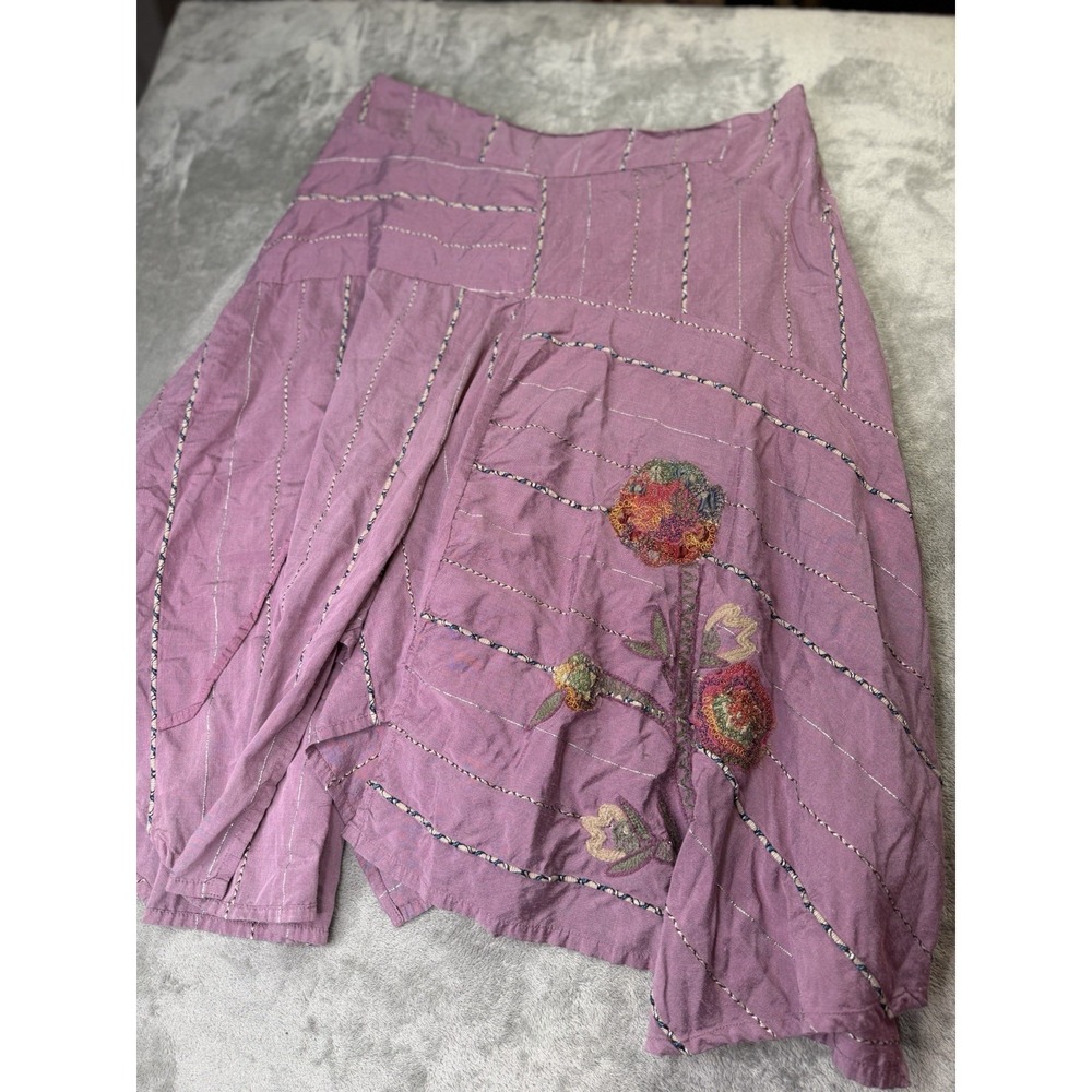 Rene Derhy long patchwork cottagecore boho fairycore embroidered skirt Size 18